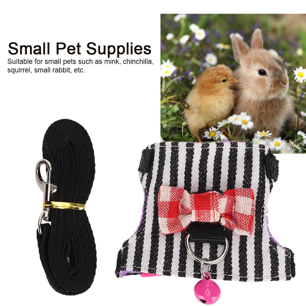 Small Pet Animal Leash Harness Set Comfortable Chest Strap Traction Vest for Ferret Chinchilla  
