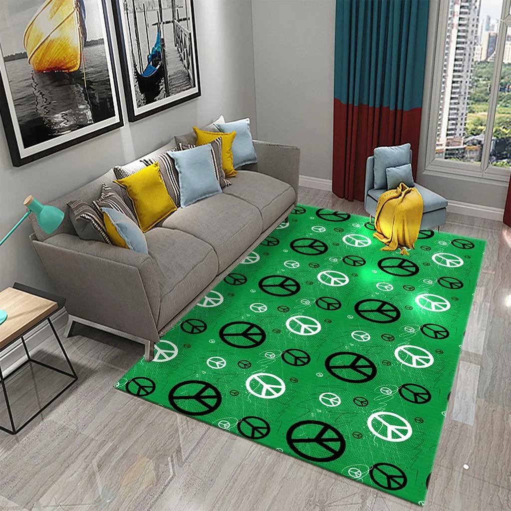 3D Colorful Peace Carpet for Bathroom Kitchen Door Entrance Mats Non-Slip Rugs Living Room Bedroom Decor Floor Welcome Mat Rugs