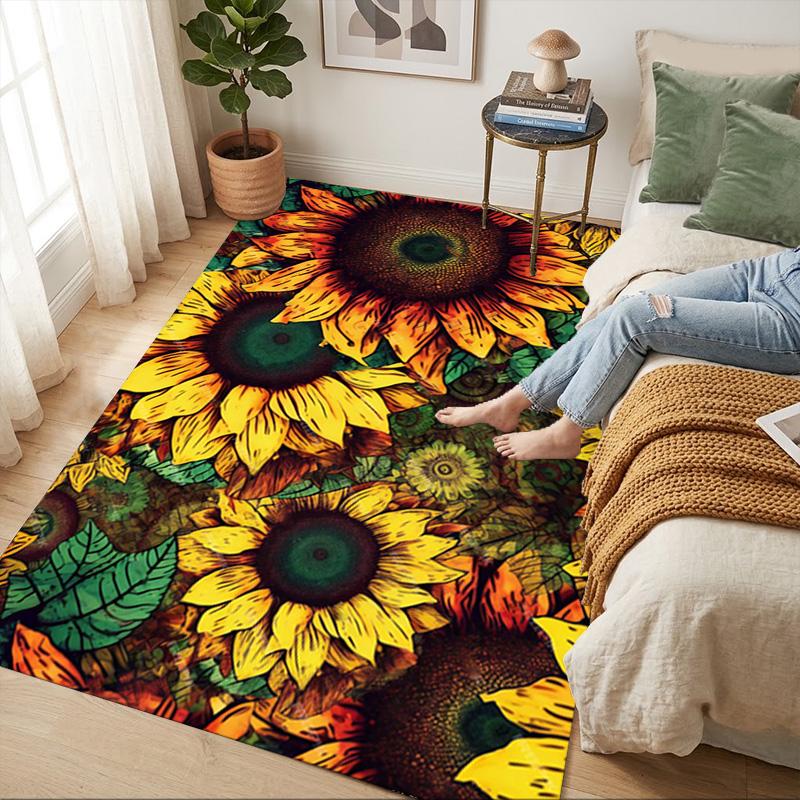 Sunflower Garden Living Room Nonslip Area Rug Soft Carpet For Bedroom Game Playroom Sofa Office Home Decor Doormat Christmas Gift C9301193