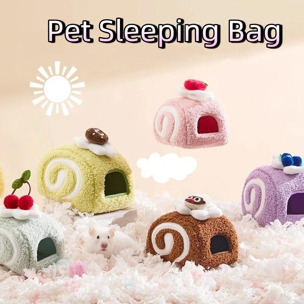 Cute Hamster Cake Nest Warm Bird Hiding House Chinchilla Shelter Plush Hamster Cage  Autumn Winter