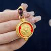 Copper Chinese Style Lucky Pendant Rotatable Car Key Ring  Backpack Decoration