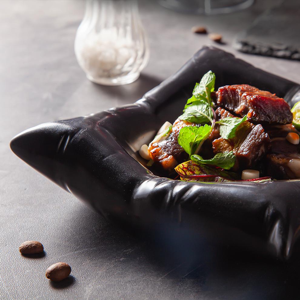 Creative pillow shape plate Restaurant Irregular Square Tray Dinner Plates 6/8inch Ceramic Porcelain Tableware Home decoration