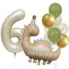 Retro Matte Caramel Dinosaur Balloon Set for Birthday Photo Props