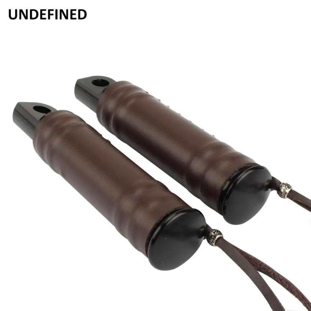 Kryt stupaček motocyklu Vintage PU kůže Obal stupačky pro Harley Indian Chief Classic Touring Cafe Racer Chopper Bikes