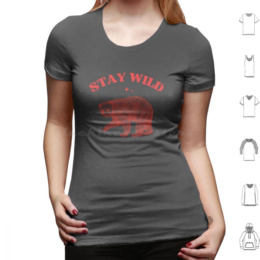 Stay Wild Womens Tee  Womens Cute Animals  Funny Animals  Weird Cute Tee T Shirt 6xl Cotton Cool Tee Funny Humorous Humor