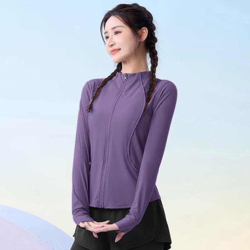 

Женский спортивный кардиган на молнии 2025 года с быстрым высыханием - Повседневный топ для бега с длинным рукавом Large