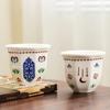 Ethnic Style Ceramic Coffee Cup Star Moon Pattern Turkish Tea Cup Middle Eastern Cup  Home Use