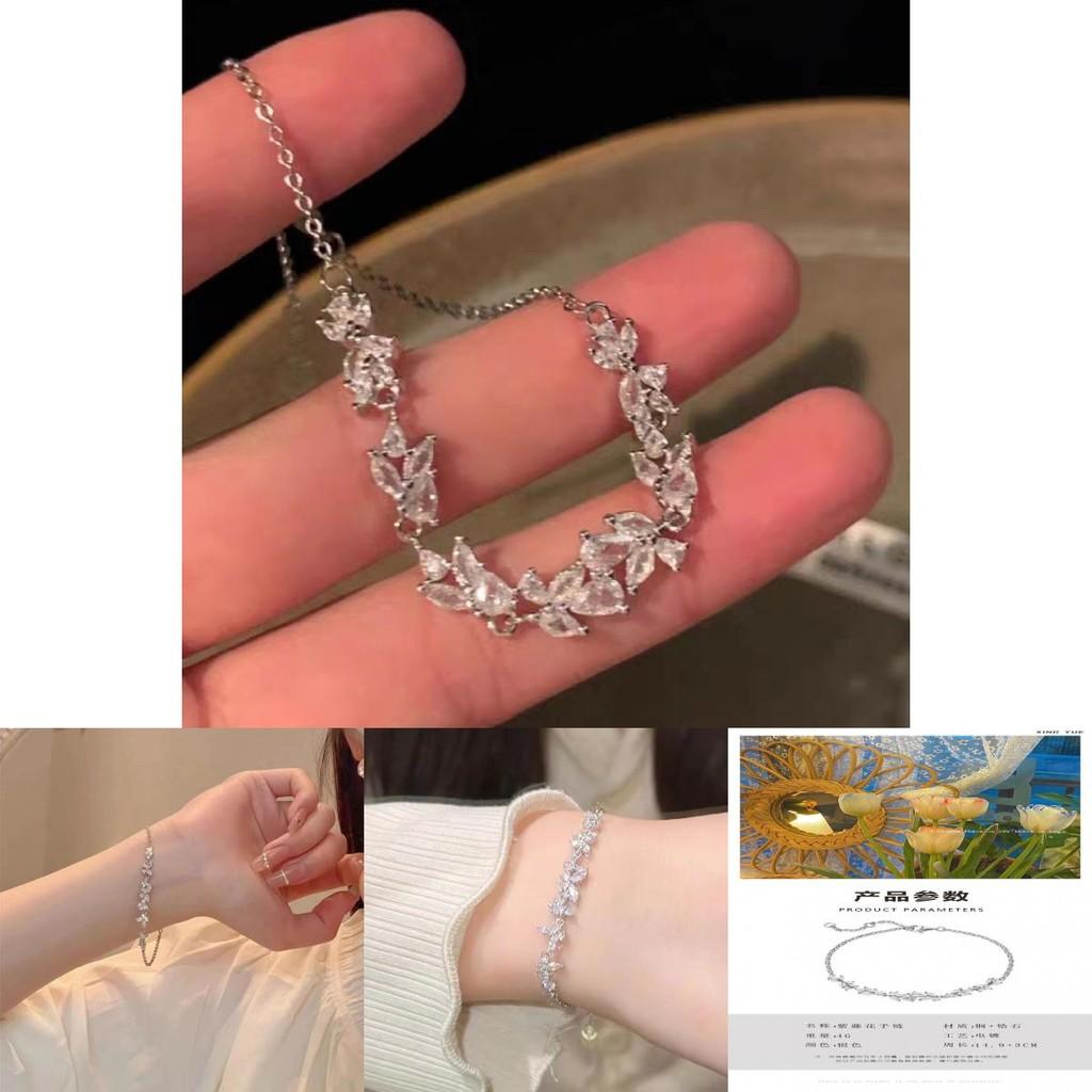 Elegant Wisteria Zircon Bracelet For Women Delicate And Luxurious Floral Design