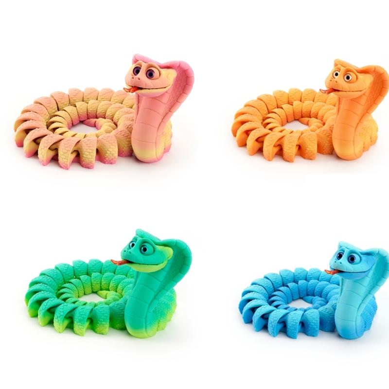 Flexible Joints Articulated Cobras Fidgety Toy Table Decors 3D Printed Crazys Cobras ,Realistic Crazys Cobras Statues
