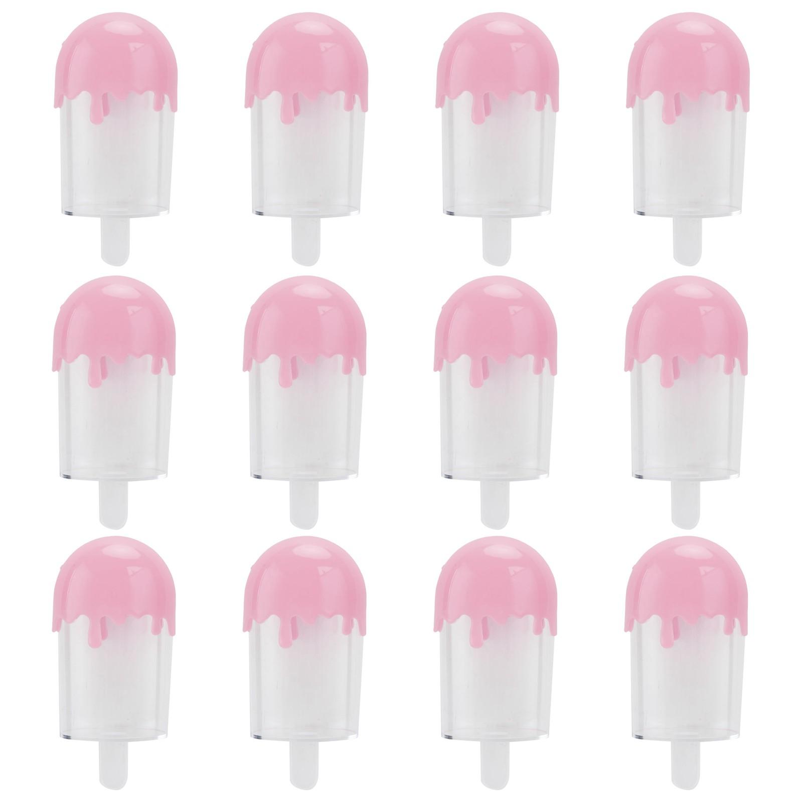 

12 шт. коробка для конфет в форме мороженого, пластиковый контейнер для конфет, принадлежности для свадебной вечеринки, белый розовый