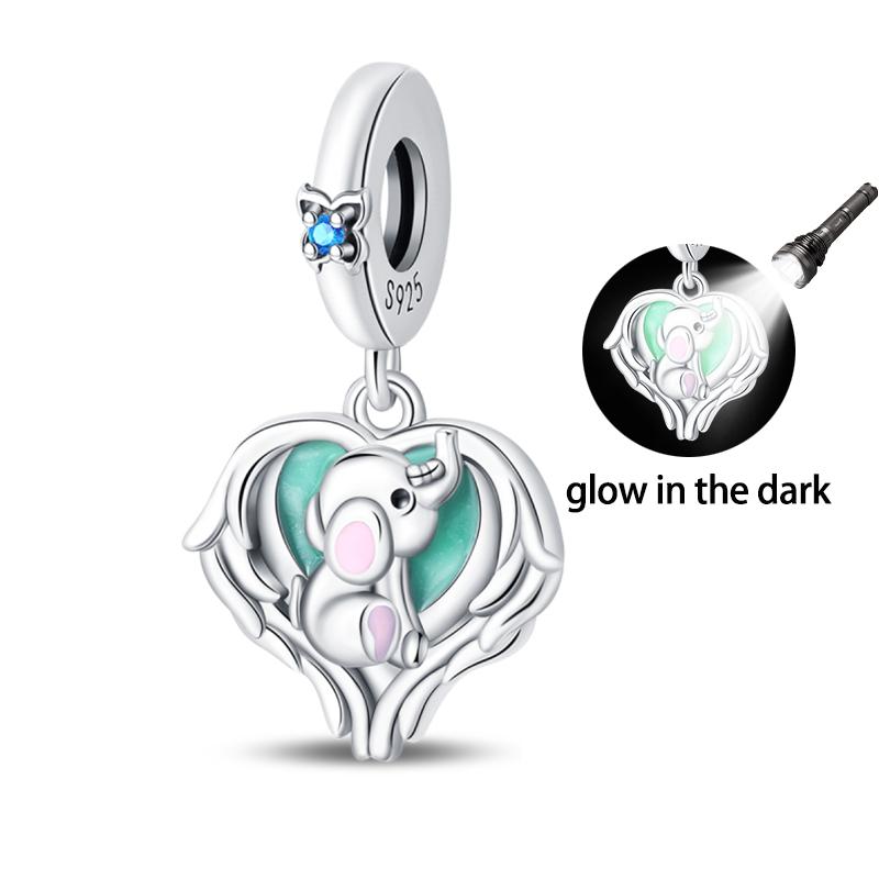 Copper Glow-In-The-Dark Firefly Butterfly Deer Charms Beads Pendants Fit Qikaola Original Bracelets Diy Birthday Jewelry