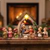 Tabletop Nativity Ornament Resin Christmas Scene Figures Indoor for Shelf