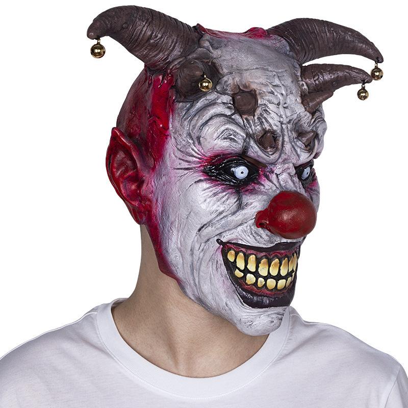 Heißer Verkauf Horror Glocke Clown Klingeling Klingeling Maskierter Puppenkopfbedeckung für Halloween COS Requisiten
