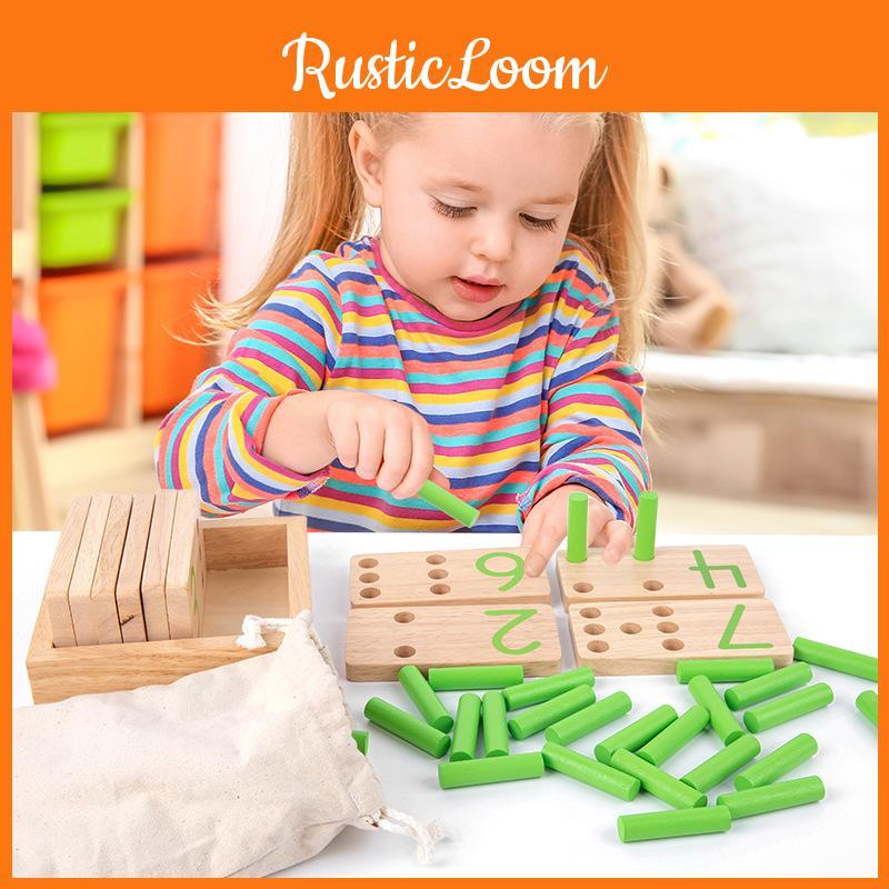 Wooden Math Learning Toy For Kids With Number Pairing And Counting Practice