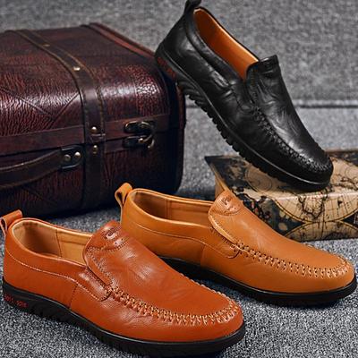 Men's Casual Shoes Handmade Leather Shoes Large Size Mens Driving Shoes