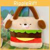 Dog Hamburger Plush Backpack Large Capacity Handbag Cute Kids Gift Birthday