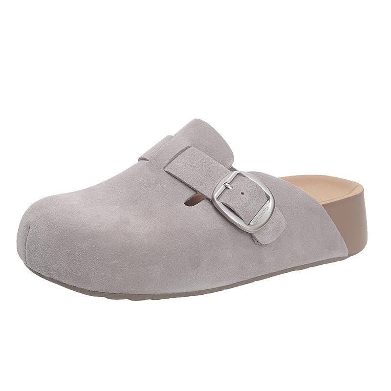 

Fashion Women s Platform Mules Flats Slippers Casual Walking Sandals Luxury Designer Trendy Flip Flops for Female Slippers 35 серый