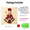 5D Framed Pearl Art Kit with Christmas Nutcracker and Pine Branches Sparkling Bead Canvas DIY Handmade Craft for Kids Bedroom Wall Decor Gift