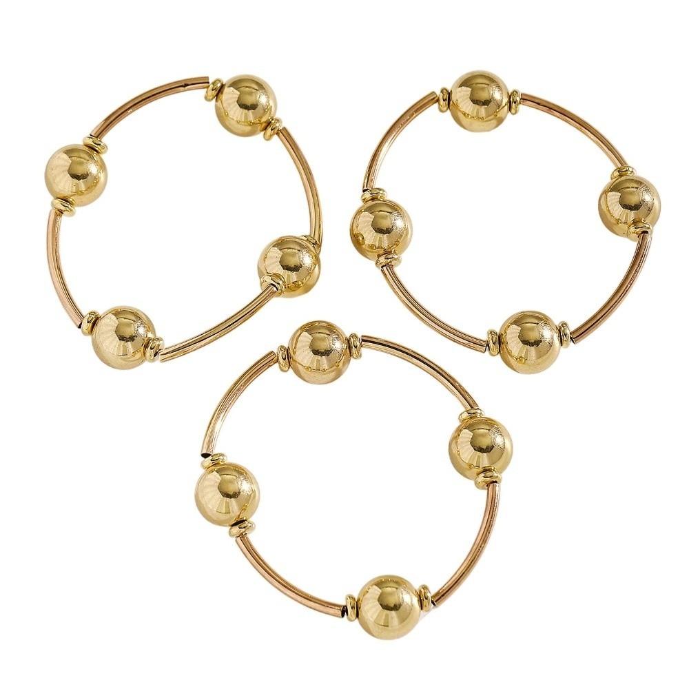 3Pcs/Set Universal Beaded Bracelet Set Elastic Multiple Layers Bracelet Stacked Bracelet  Girl Style A