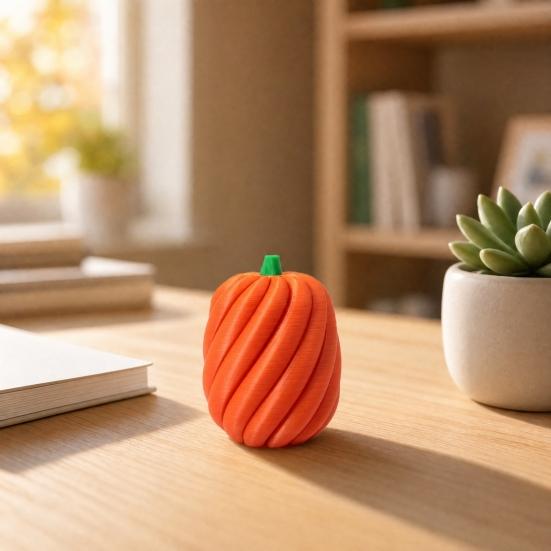 Ornamento Zucca Stampato in 3D, Giocattolo Decompressione Portatile, Modello Puzzle Antistress a Rotazione Spirale per Bambini e Adulti
