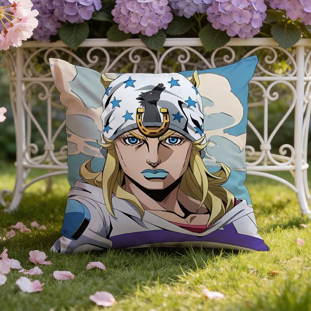 J-JoJo's B-Bizarre Adventure Cushion Cover Home & Car Dual-Scene Pillow Cover: Reversible for Premium Comfort
