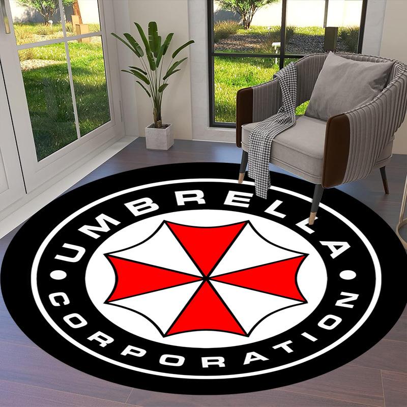 1pc Umbrella Corporation Logo Round carpet, Made of Polyester,Perfect for Decorating Office Chairs, Living Rooms,fplt270