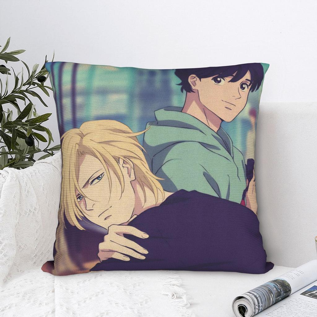Dekoracyjne Poszewki na Poduszki Banana Fish Akcesoria Anime Poszewka na Poduszkę do Łóżka Pokrowiec na Poduszkę z Zamkiem Błyskawicznym Wielorazowego Użytku