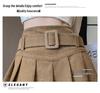 High-Waisted Pleated Chenille A-Line Skirt for Tall Women - Anti-Exposure, Corduroy, Short, Suitable for Spring and Autumn.