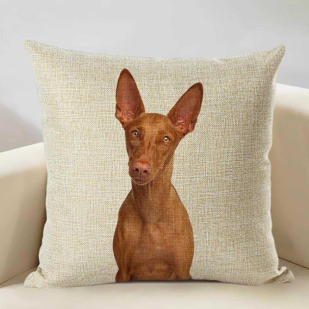 Nordic Animal Portrait Decorative Cushion Cover Dog Fashion Sofa Pillow Cover 45x45cm Linen Children's Gift Dog Companion