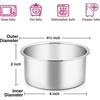 4 Inch Small Cake Pan Set Of 3, E-far Stainless Steel Mini Round Smash Cake Baking Pans, Non-toxic & Healthy, Mirror Finish & Dishwasher Safe