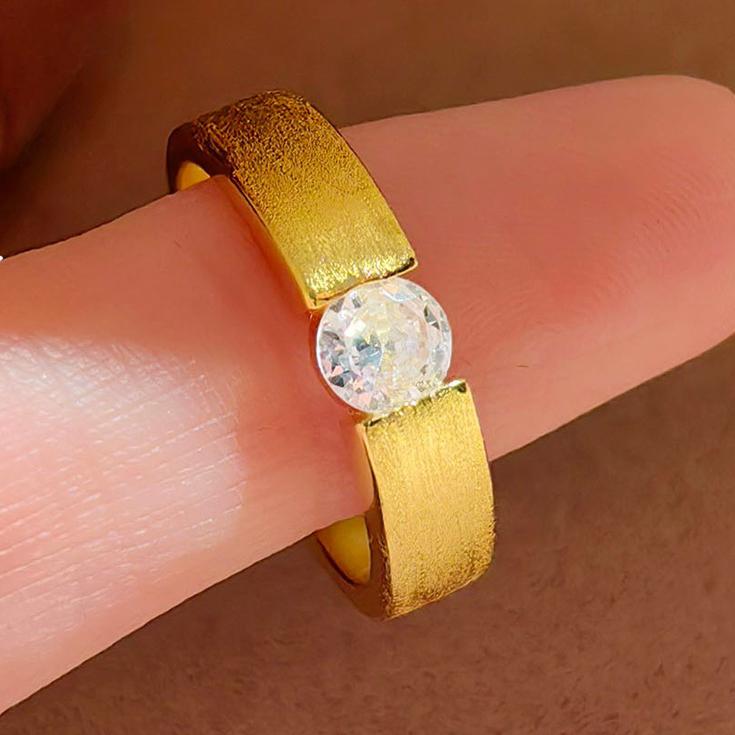 

Fashion Moissanite Engagement Gold Wire-cut Ring For Women Men Classic Wedding Band 925 Silver Jewelry 6