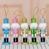 5Pcs Colorful Glitter Nutcrackers Figurine Wooden King and Soldier Festives Decors Hanging Ornaments For Holiday Parties