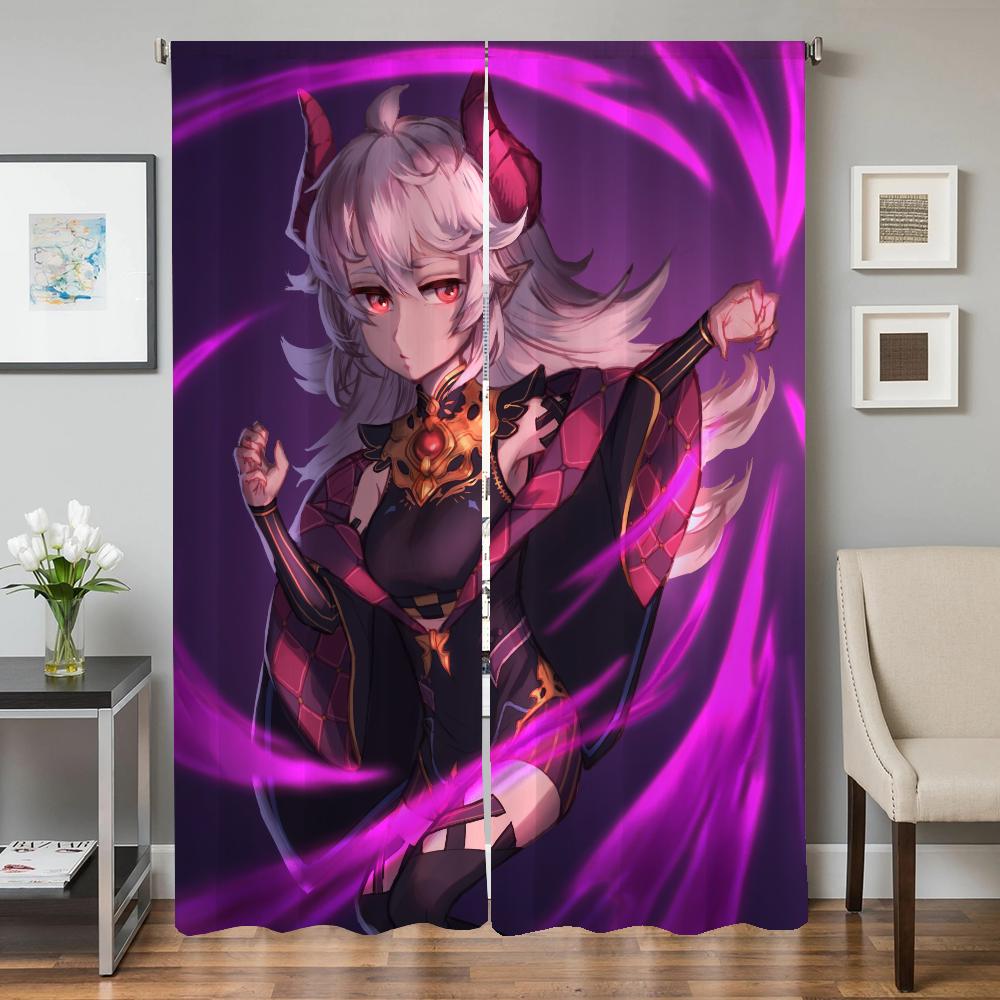 Home Interior Kitchen Curtains for Living Room 2 Pieces Blackout Curtains Door Curtain Kings Raid Partition Bedroom Decoration