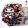 1pc Cute Cat Character Pattern Umbrella, Fashionable, Personalized, High-Value Folding Umbrella, a Must-Have for Summer, 8-Rib Durable Iron Frame, Tri