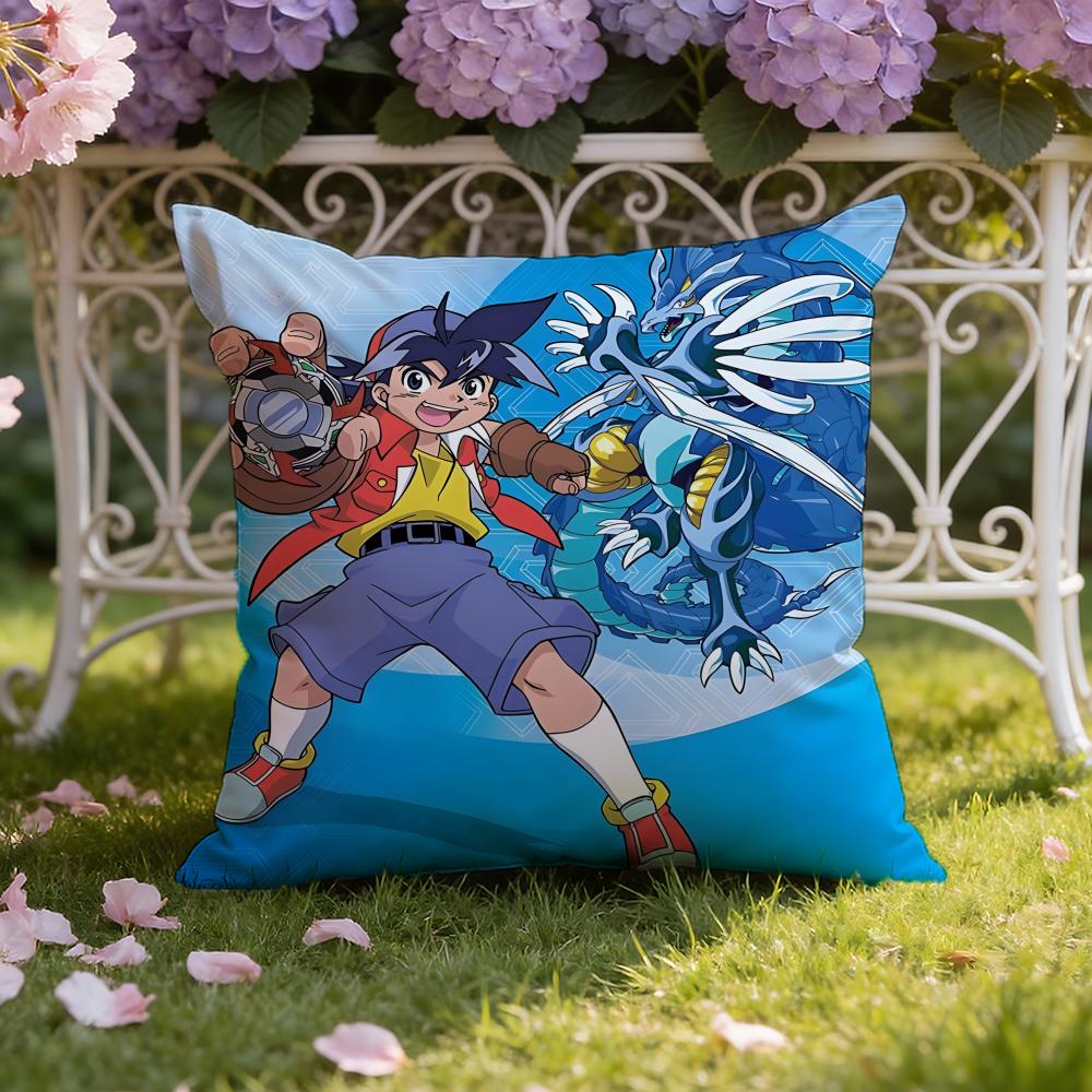 Anime B-Beyblade Cartoon Cushion Cover Home & Car Dual-Scene Pillow Cover: Reversible for Premium Comfort