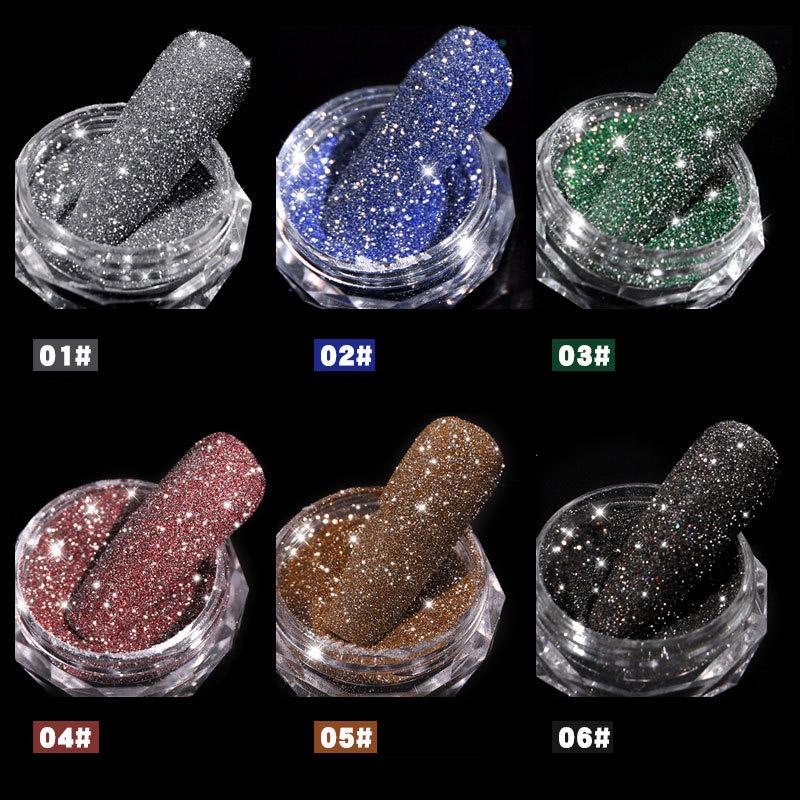 1Box Holographic Nail Glitter Laser Shiny Nail Art Sequins Silver Diamond Powder Dust Gel Nail Polish Manicure Decor