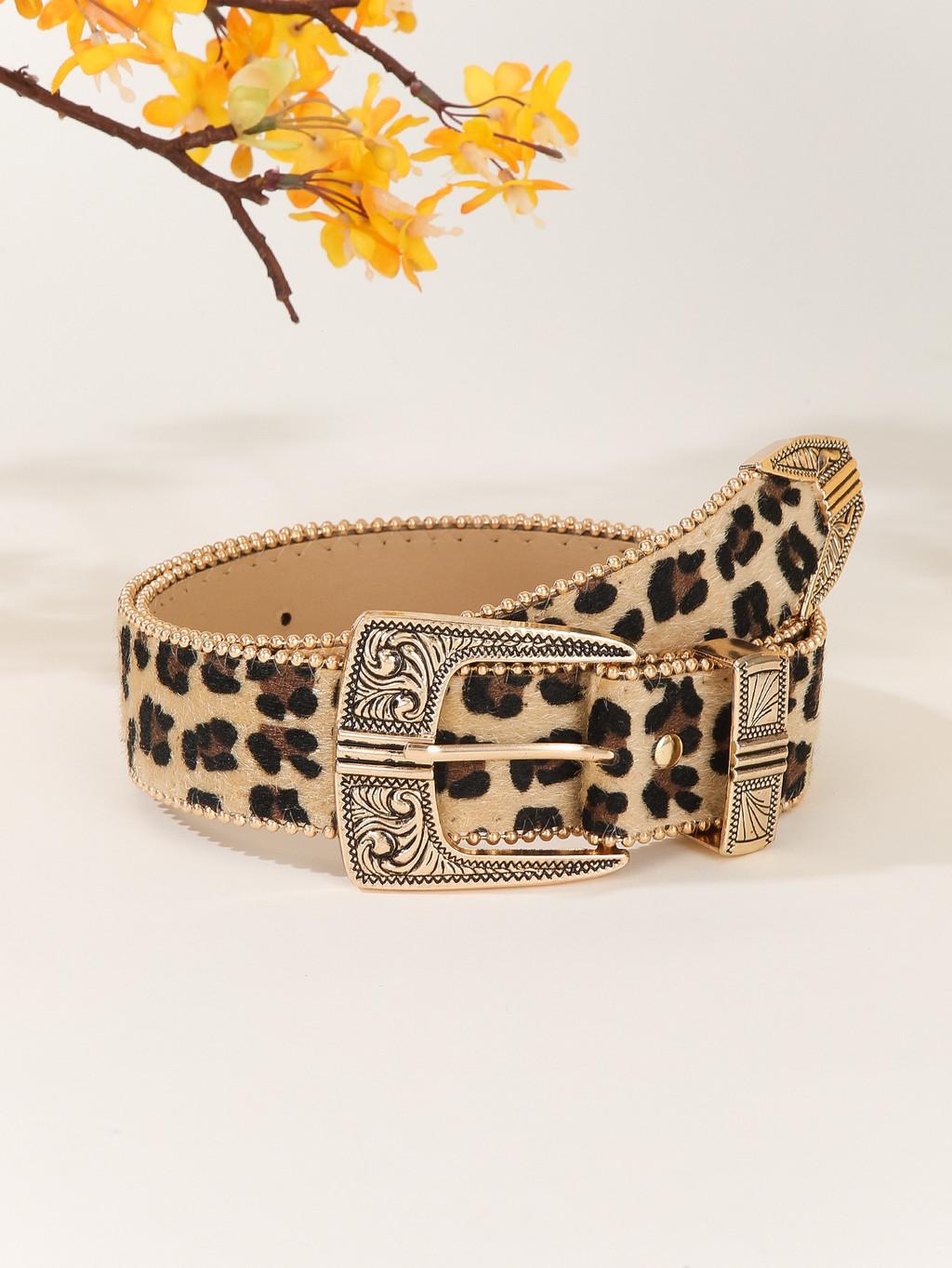 Vintage American Style Female Leatherlike Pu Belt With Needle Buckle And Classic Pattern For Casual Wear коричневый