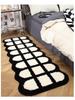 Checkered Non-Slip Absorbent Bathroom Mat - Thickened Bedside and Toilet Floor Rug