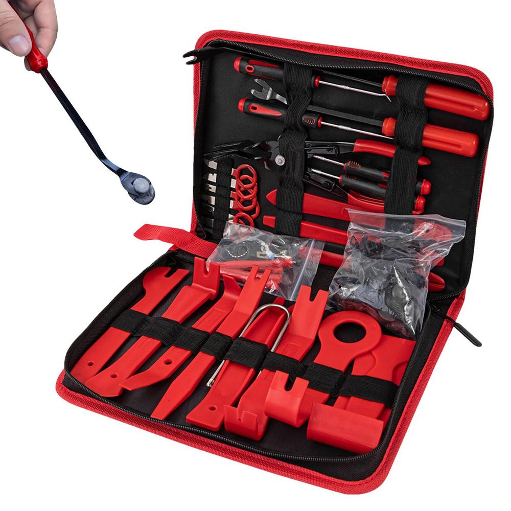 Instrument de îndepărtare a tapițeriei 102 buc Set de demontare a interiorului mașinii pentru panoul ușii Extractor de levier Reparare tapițerie auto Radio Clești pentru cleme pentru DVD