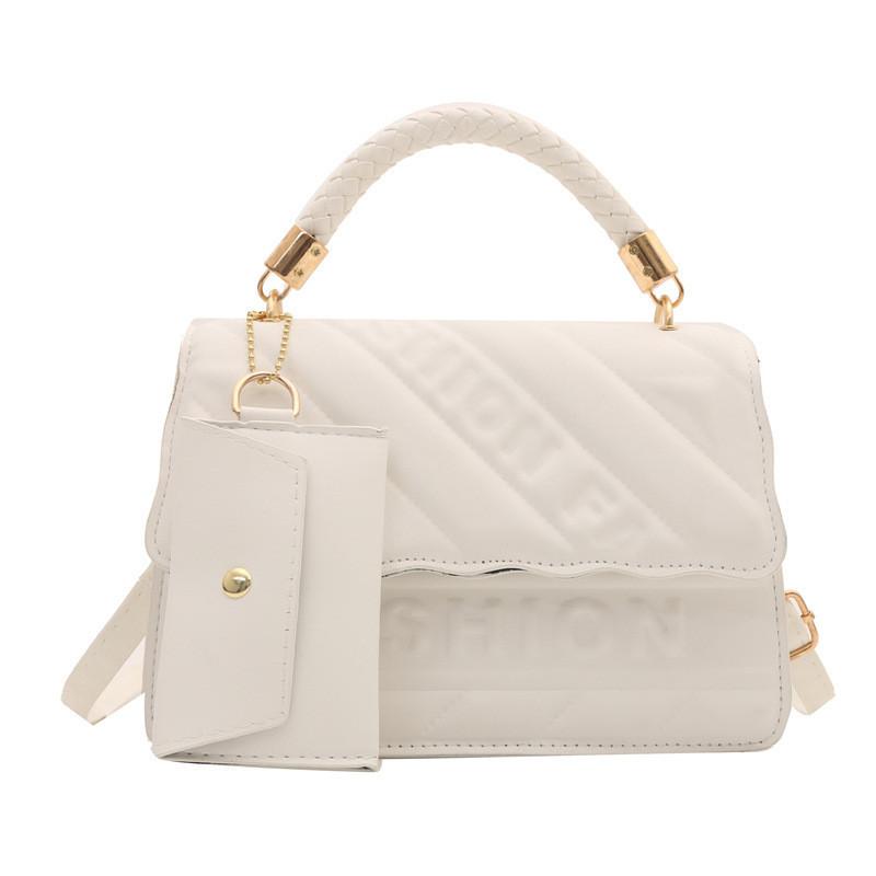 Оптовая популярная универсальная тисненая кожаная сумка-клатч женская 2024 весна новая мода на плечо кросс-боди белый