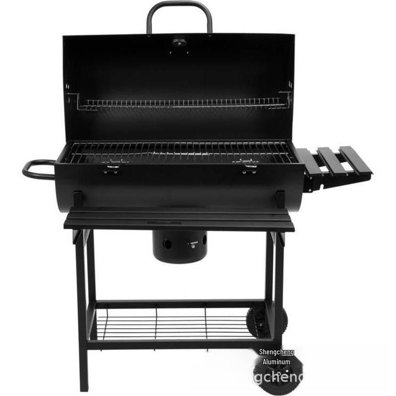 Grătar BBQ de exterior pe cărbune și electric pentru 5 persoane cu afumătoare pentru uz casnic și de curte