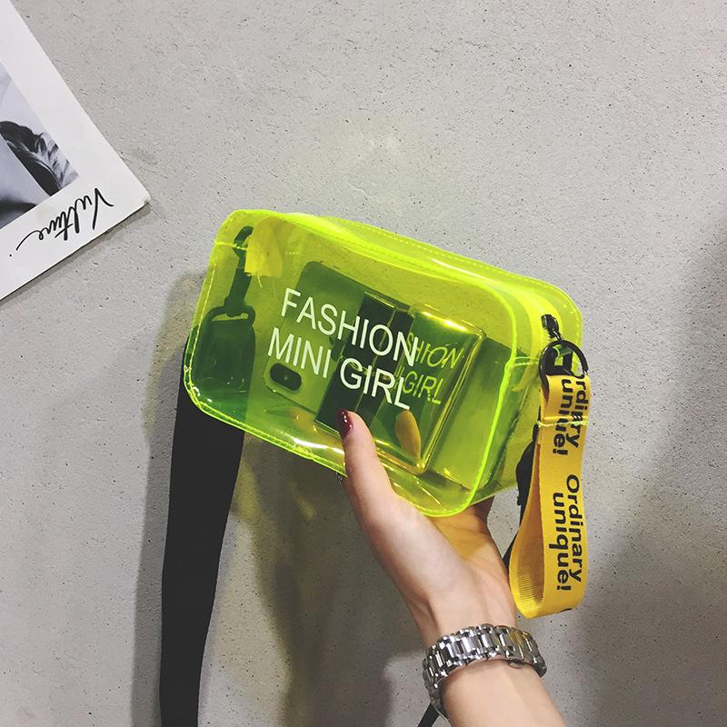 Women Fashion Clear Sweet Purses Candy Color Messenger Bag Crossbody Bags Shoulder Bag Transparent Jelly Bag