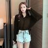 Short Sunscreen Shirt  Blouse Rope Waist Strap Loose Wear Summer Thin Top Women's Clothing  Female Coat Sun Protection Cardigan Polo Collar Shirt