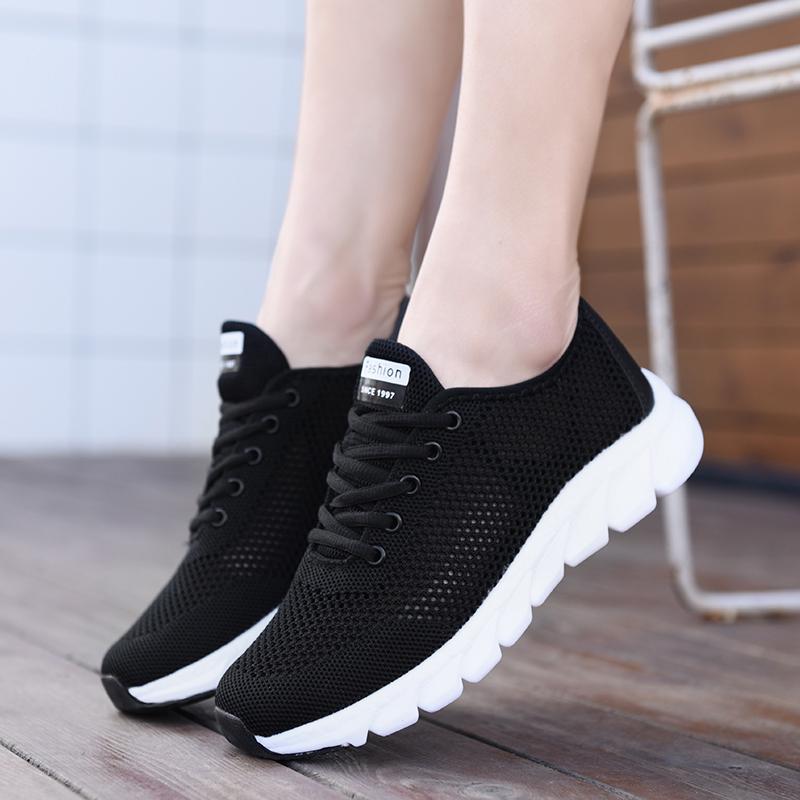 Rimocy Knitting Mesh Breathable Sneakers Women Flats Casual Lace Up Walking Shoes Woman  Tenis Feminino Summer Sport Shoes
