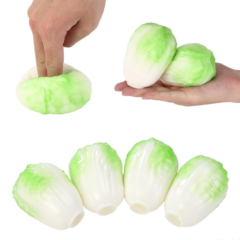 Simulation Vegetable Stress Relief Toy Slow Rebound Chinese Cabbage Carrot White Radish Fidget Squeeze Toy