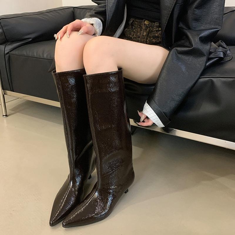 Fashion 2025 New Women Shoes High Quality Knee-High Boot Sexy Pointed Toe Casual Party Shoe Autumn Winter Long Boot for Women High Heels