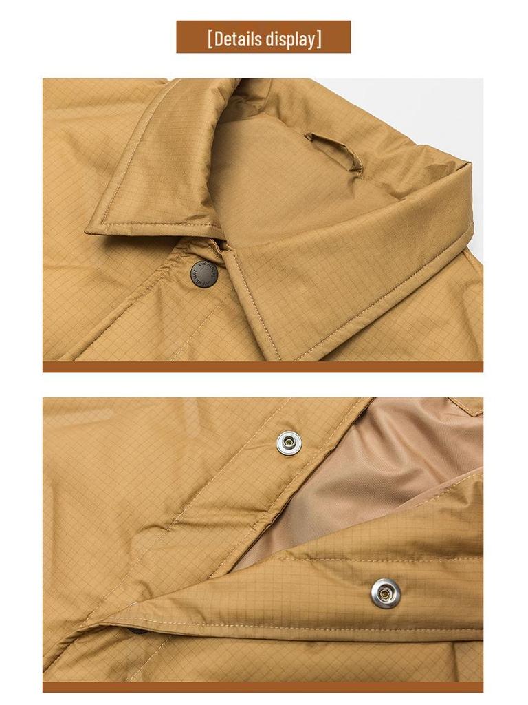 2025 Stylish Men's Loose-Fit Lightweight Warm White Duck Down Jacket - Youth Trendy Plus Size Shirt