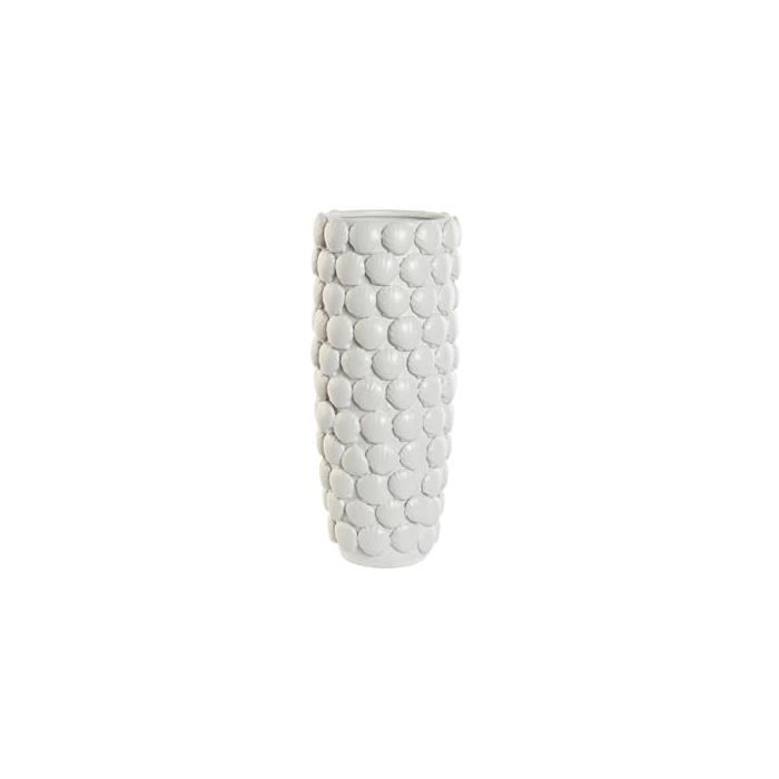Mediterranean Stoneware Vase - Home ESPRIT - White - 16.5x16.5x38.5 Cm - Multicolor - Interior Decoration