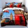 Union Jack, Big Ben, Busse. Bettwäsche-Sets Bettbezug-Sets Bettbezüge Kissenbezüge(1*Bettbezug 2*Kissenbezüge ohne Bettdecke)