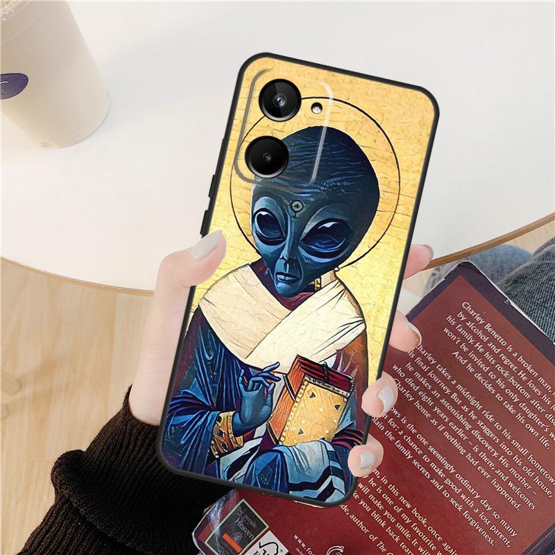 Alien Kawaii Art Case For Realme GT 7 Pro GT 6T 6 5 C55 C53 C51 C21Y C25S C61 C67 C75 10 11 12 13 14 Pro Plus